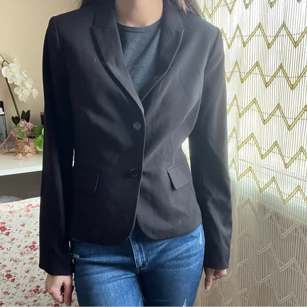 Black Calvin Klein Blazer Size 6P - Picture 2 of 3